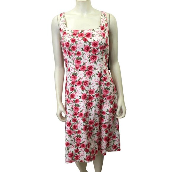 JESSICA‎ HOWARD FLORAL PRINT DRESS FIT AND FLARE PET 12 NWT - Picture 1 of 7